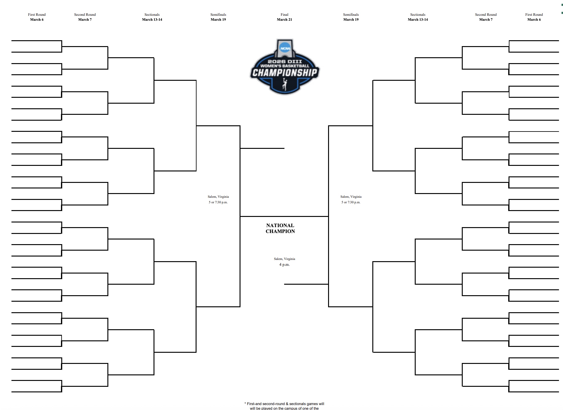 2026 DIII wbb blank bracket