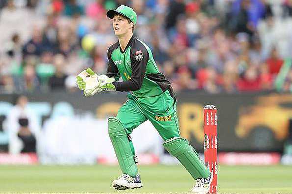 Sam Harper (file pic) was taken off the field during a Shield game after being struck by the bat during Jake Lehmann's followthrough. Sam Harper (file pic) was taken off the field during a Shield game after being struck by the bat during Jake Lehmann's followthrough.