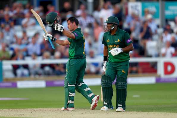 Samit Patel and Steven Mullaney scripted the massive chase with fine hundreds. Samit Patel and Steven Mullaney scripted the massive chase with fine hundreds.