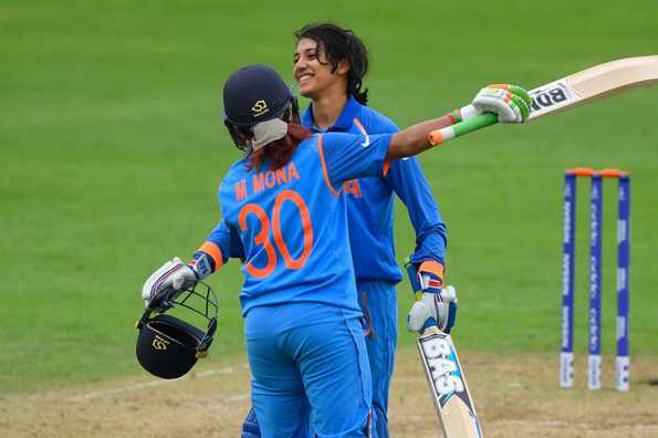 Mandhana scored her second ODI hundred - an unbeaten 106 - in a chase of 184. Mandhana scored her second ODI hundred - an unbeaten 106 - in a chase of 184.