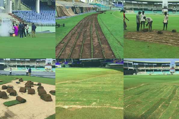 ACA groundstaff carried out the re-turfing process in order to get the ground match ready.