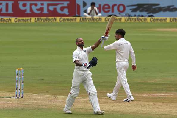 Shikhar Dhawan's early battles with Afghanistan's premier bowler Rashid Khan, was one in which there was only one winner Shikhar Dhawan's early battles with Afghanistan's premier bowler Rashid Khan, was one in which there was only one winner