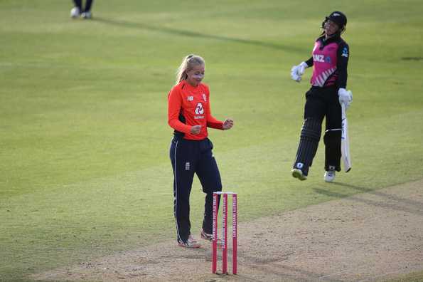 Sophie Ecclestone picked up 4 for 18 to hand England easy win. Sophie Ecclestone picked up 4 for 18 to hand England easy win.