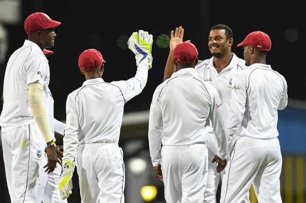 Shannon Gabriel led the Windies attack again as the hosts reduced Sri Lanka to 99 for 5 on the second day of the final Test. Shannon Gabriel led the Windies attack again as the hosts reduced Sri Lanka to 99 for 5 on the second day of the final Test.