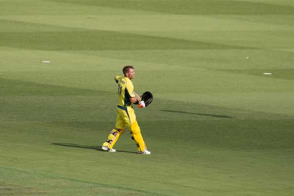 Warner got Australia off to a positive start as he dealt in regular boundaries, making up for Finch's sedate innings.