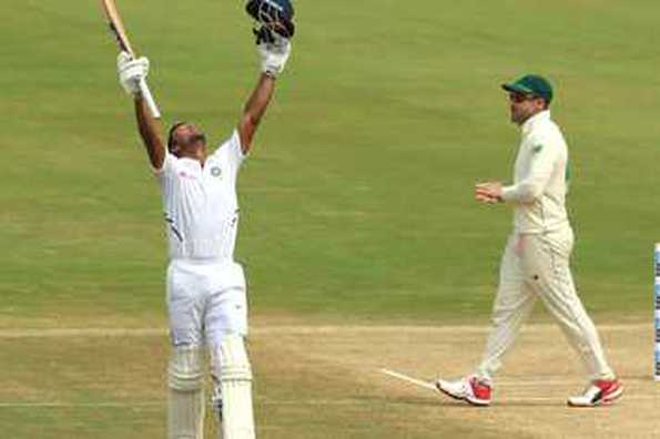Mayank Agarwal completed his maiden Test hundred, in his fifth Test Mayank Agarwal completed his maiden Test hundred, in his fifth Test