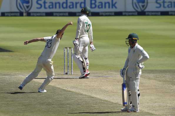 Rassie van der Dussen fell two short of what would have been his maiden Test century. Rassie van der Dussen fell two short of what would have been his maiden Test century.