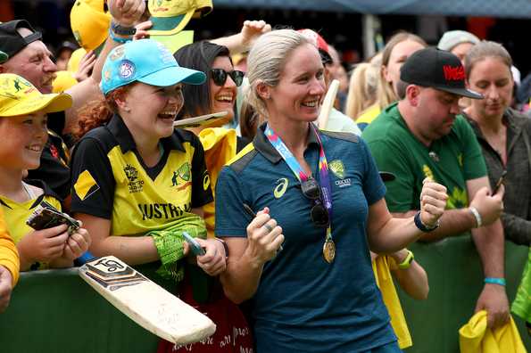 Beth Mooney celebrating her World Cup victory Beth Mooney celebrating her World Cup victory