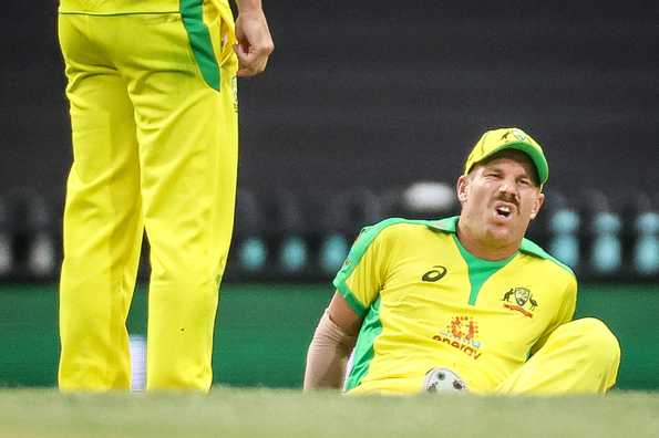 Warner injured his groin while fielding during the second ODI Warner injured his groin while fielding during the second ODI