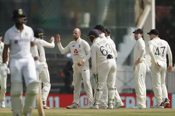 Leach got rid of Pujara very early in the day and finished with four wickets.