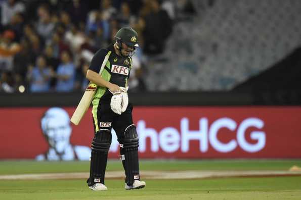 Aaron Finch pulled his hamstring during the second T20I against India in Melbourne Aaron Finch pulled his hamstring during the second T20I against India in Melbourne