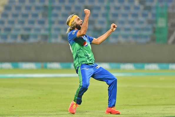 Imran Tahir finished with figures of 3 for 7 in 2 overs