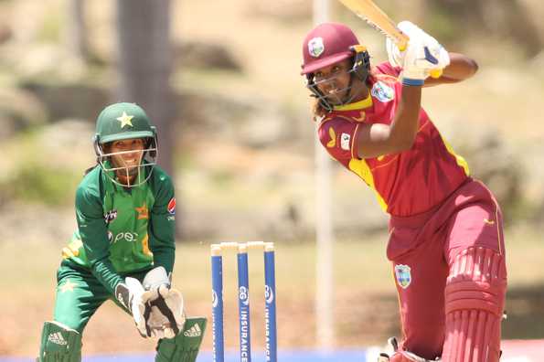 Mathews and Kyshona Knight added more than half the target for the opening partnership. Mathews and Kyshona Knight added more than half the target for the opening partnership.