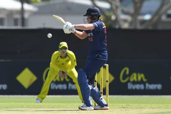 Shafali Verma was one of the victims of the short ball in the first ODI. Shafali Verma was one of the victims of the short ball in the first ODI.