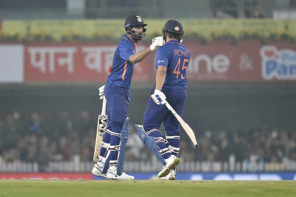 Rahul and Rohit put on a 117-run opening stand in the chase. Rahul and Rohit put on a 117-run opening stand in the chase.