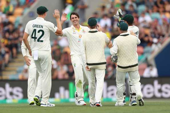 Cummins has picked three wickets already. Cummins has picked three wickets already.