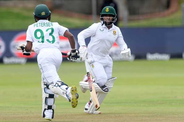After Dean Elgar and Keegan Petersen's fifties, Temba Bavuma carried on from where they left off After Dean Elgar and Keegan Petersen's fifties, Temba Bavuma carried on from where they left off