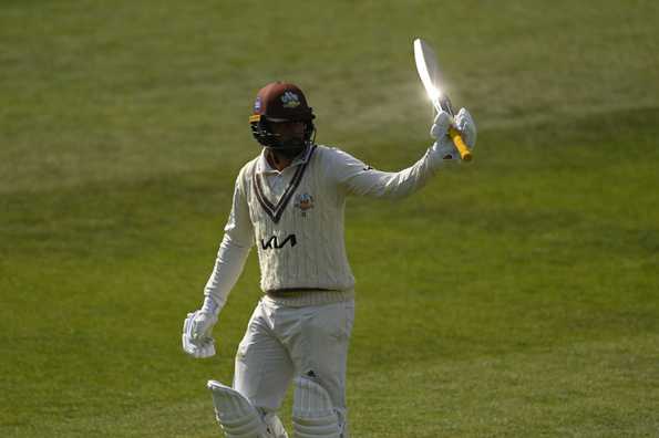 Ryan Patel's century took Surrey to a three-wicket win over Somerset.