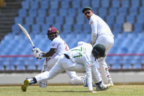 Blalckwood finished the session unbeaten on 40. Blalckwood finished the session unbeaten on 40.