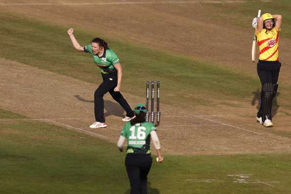 Tahlia McGrath defended three off the last ball to secure her team's victory Tahlia McGrath defended three off the last ball to secure her team's victory