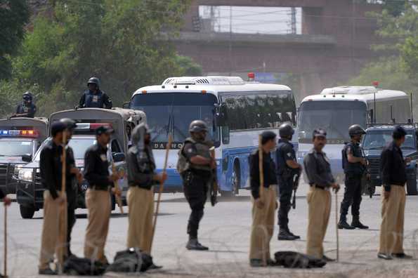 Security was further beefed up at the Gadaffi stadium. Security was further beefed up at the Gadaffi stadium.