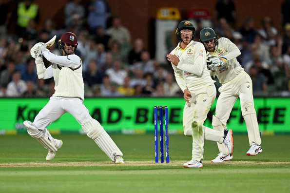 Tagenarine Chanderpaul was unbeaten on 47 at Stumps on Day 2 Tagenarine Chanderpaul was unbeaten on 47 at Stumps on Day 2
