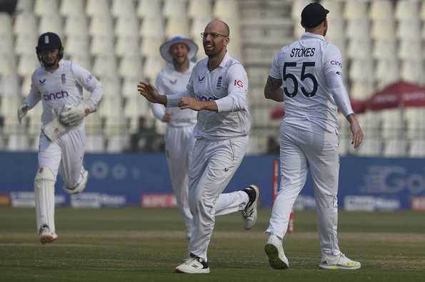 Jack Leach returned figures of 4 for 98 Jack Leach returned figures of 4 for 98