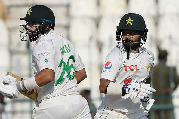 Saud Shakeel and Imam-ul-Haq stitched an unbeaten stand of 53 runs Saud Shakeel and Imam-ul-Haq stitched an unbeaten stand of 53 runs