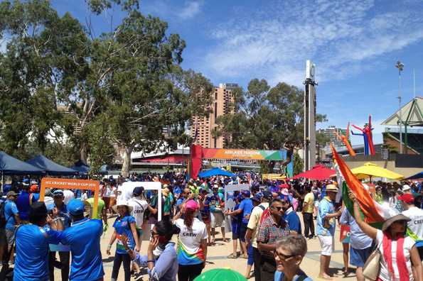 Fans gathered at the ground hours before the India v Pakistan clash. (Photo courtesy Shabad Thadani)