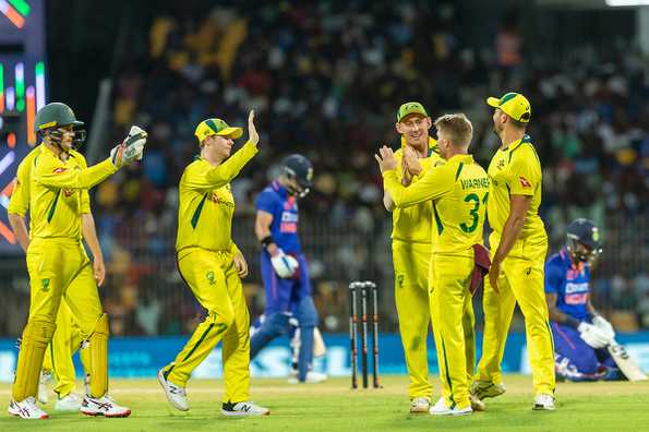The series-clinching victory propelled Australia to no.1 in the ICC ODI rankings The series-clinching victory propelled Australia to no.1 in the ICC ODI rankings
