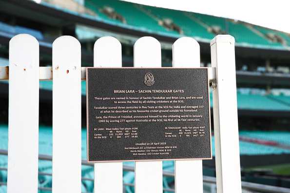 Sachin Tendulkar becomes the first non-Australian cricketer alongside his great mate Brian Lara to be commemorated with a set of gates Sachin Tendulkar becomes the first non-Australian cricketer alongside his great mate Brian Lara to be commemorated with a set of gates