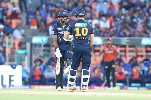 While Sai Sudharsan made 45, Miller hit an unbeaten 44 in the chase. While Sai Sudharsan made 45, Miller hit an unbeaten 44 in the chase.