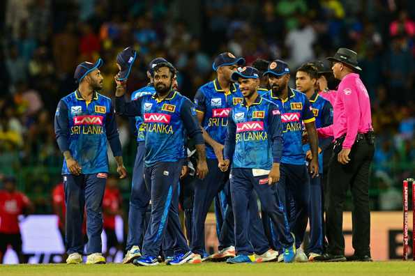 Sri Lanka walk back after holding India to a tie in the first ODI