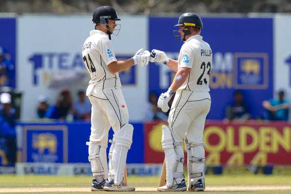 Mitchell Santner and Glenn Phillips led NZ's fight on the fourth morning in Galle Mitchell Santner and Glenn Phillips led NZ's fight on the fourth morning in Galle