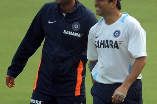 Virender Sehwag and Sachin Tendulkar - student and master. Virender Sehwag and Sachin Tendulkar - student and master.