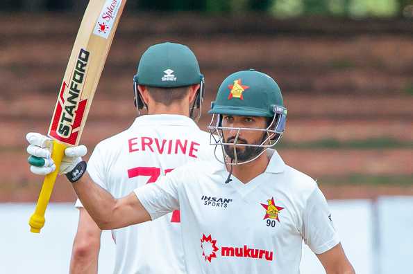 Fifties from Craig Ervine and Sikandar Raza followed by a crucial cameo from Sean Williams meant that Zimbabwe continued to be in the box seat Fifties from Craig Ervine and Sikandar Raza followed by a crucial cameo from Sean Williams meant that Zimbabwe continued to be in the box seat