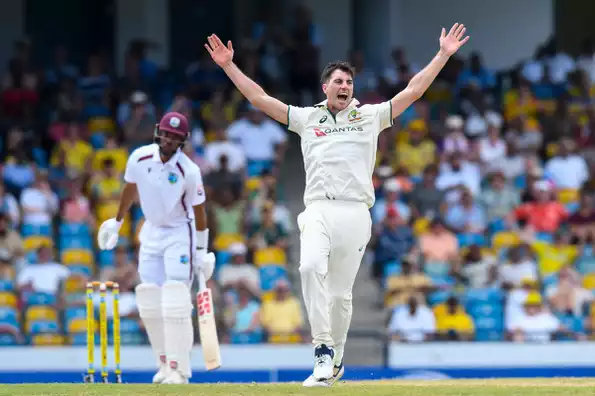 Chase was given out LBW against Cummins, but West Indies believed the spike on UltraEdge was owing to an inside edge Chase was given out LBW against Cummins, but West Indies believed the spike on UltraEdge was owing to an inside edge