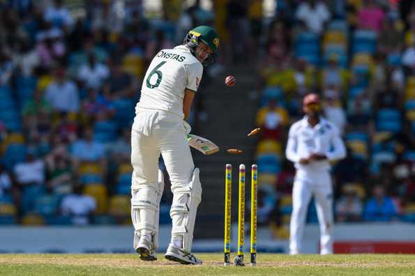 Konstas was dismissed cheaply in both innings, often appearing caught between attack and defence Konstas was dismissed cheaply in both innings, often appearing caught between attack and defence