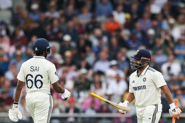 Sudharsan struck his maiden Test fifty and shared a 72-run stand with Pant Sudharsan struck his maiden Test fifty and shared a 72-run stand with Pant