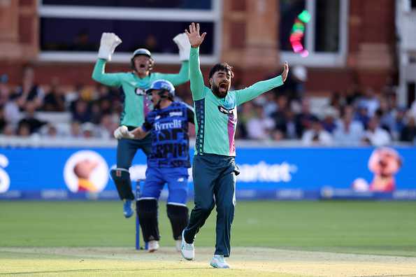 Rashid Khan returned figures of 3 for 11 on his debut for Oval Invincibles