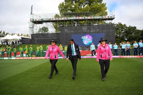 It is the first time the ICC Women's ODI World Cup will be entirely officiated by women It is the first time the ICC Women's ODI World Cup will be entirely officiated by women