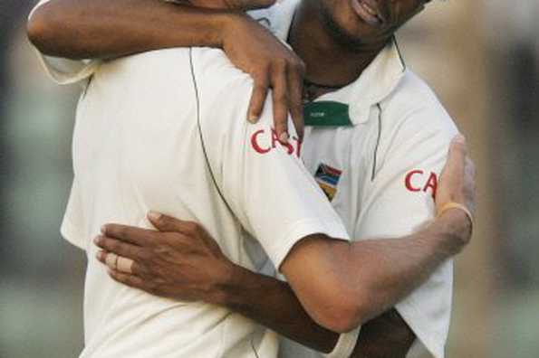 Dale Steyn (L) and Makhaya Ntini (R) almost rescued South Africa (file photo). Dale Steyn (L) and Makhaya Ntini (R) almost rescued South Africa (file photo).