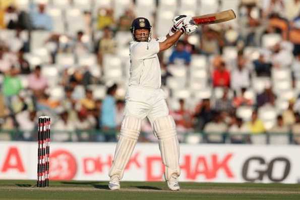 Indian batsman Sachin Tendulkar plays a shot in Mohali on October 17, 2008. Pakistan cricket greats Saturday showered praise on Indian batting maestro Sachin Tendulkar becoming Test cricket's leading run-maker, saying his feat is a matter of pride for the sub-continent. Indian batsman Sachin Tendulkar plays a shot in Mohali on October 17, 2008. Pakistan cricket greats Saturday showered praise on Indian batting maestro Sachin Tendulkar becoming Test cricket's leading run-maker, saying his feat is a matter of pride for the sub-continent.