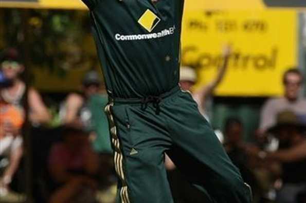 Australian bowler Brett Geeves takes his first international wicket during the one-day match against Bangladesh in Darwin, August 30. Geeves is one player who will remember Australia's 180-run win over Bangladesh for more than just the sideshow surrounding the absence of Andrew Symonds. Australian bowler Brett Geeves takes his first international wicket during the one-day match against Bangladesh in Darwin, August 30. Geeves is one player who will remember Australia's 180-run win over Bangladesh for more than just the sideshow surrounding the absence of Andrew Symonds.