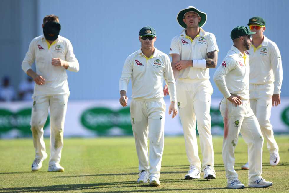 A distraught Australia trudge off after the loss A distraught Australia trudge off after the loss