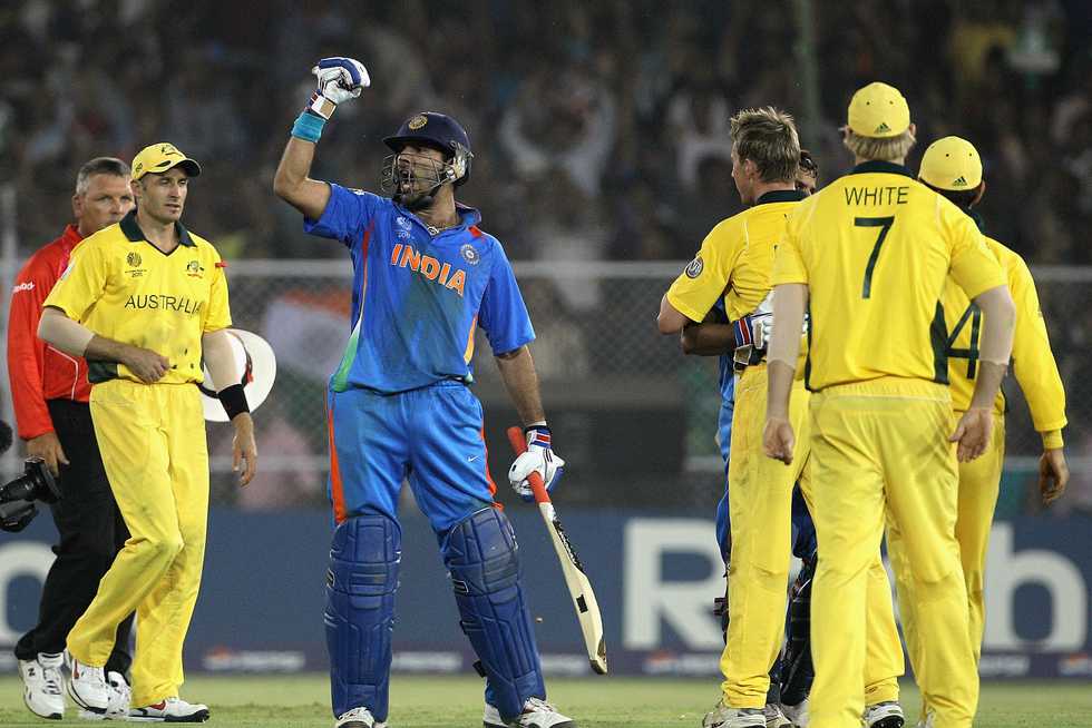 Yuvraj Singh's all-round efforts helped India overcome a strong Australia in the quarter-final Yuvraj Singh's all-round efforts helped India overcome a strong Australia in the quarter-final