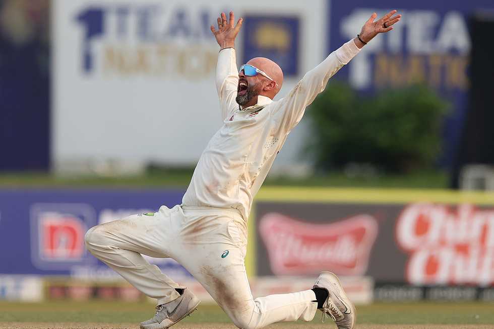Lyon was celebrating the wicket of Mathews in Galle for the final time, just like he had 4909 days earlier for the first time Lyon was celebrating the wicket of Mathews in Galle for the final time, just like he had 4909 days earlier for the first time